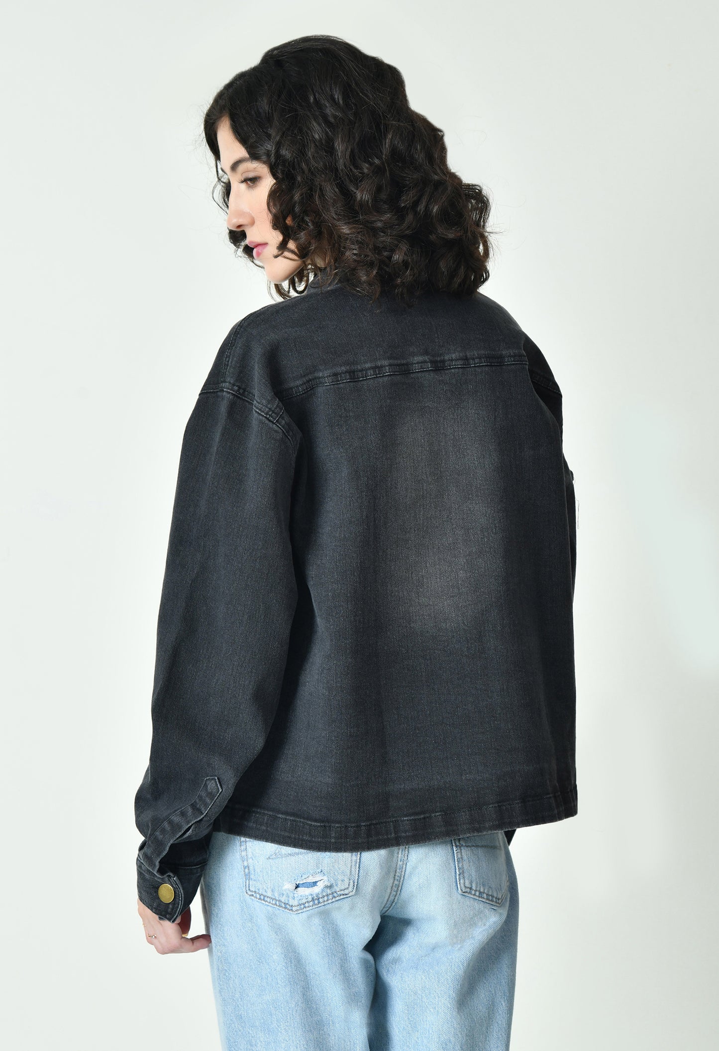 Acid Wash Denim Jacket For Women