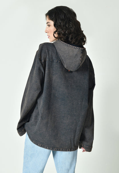 Oversized Denim Hoodie For Women