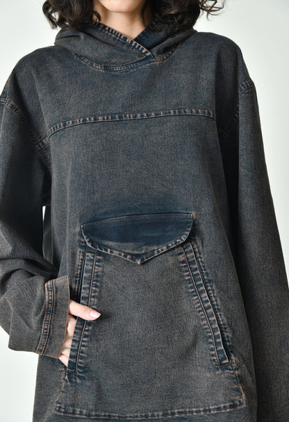 Oversized Denim Hoodie For Women