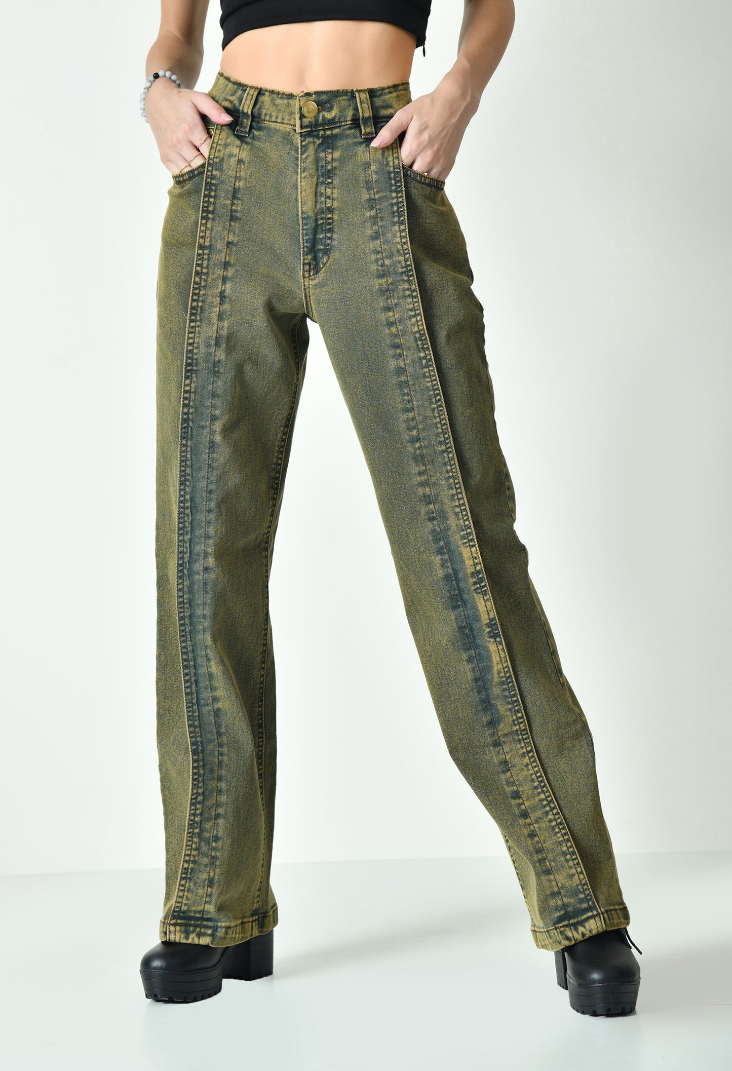 A Decade Old Vintage Pleated Denim Cargo For Women