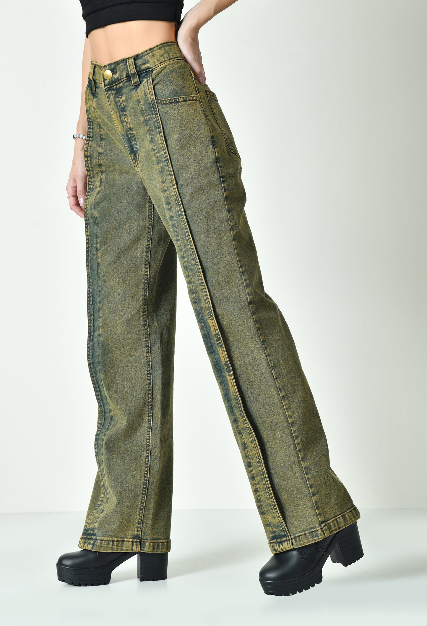 A Decade Old Vintage Pleated Denim Cargo For Women