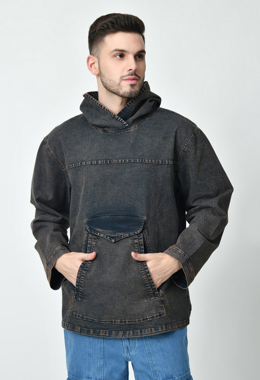 Oversized Denim Hoodie For Men