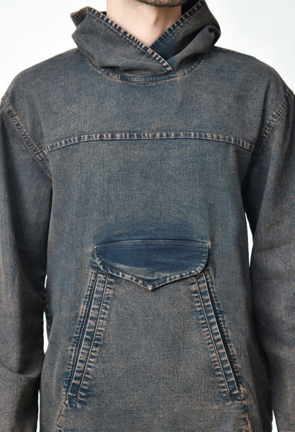 Oversized Denim Hoodie For Men