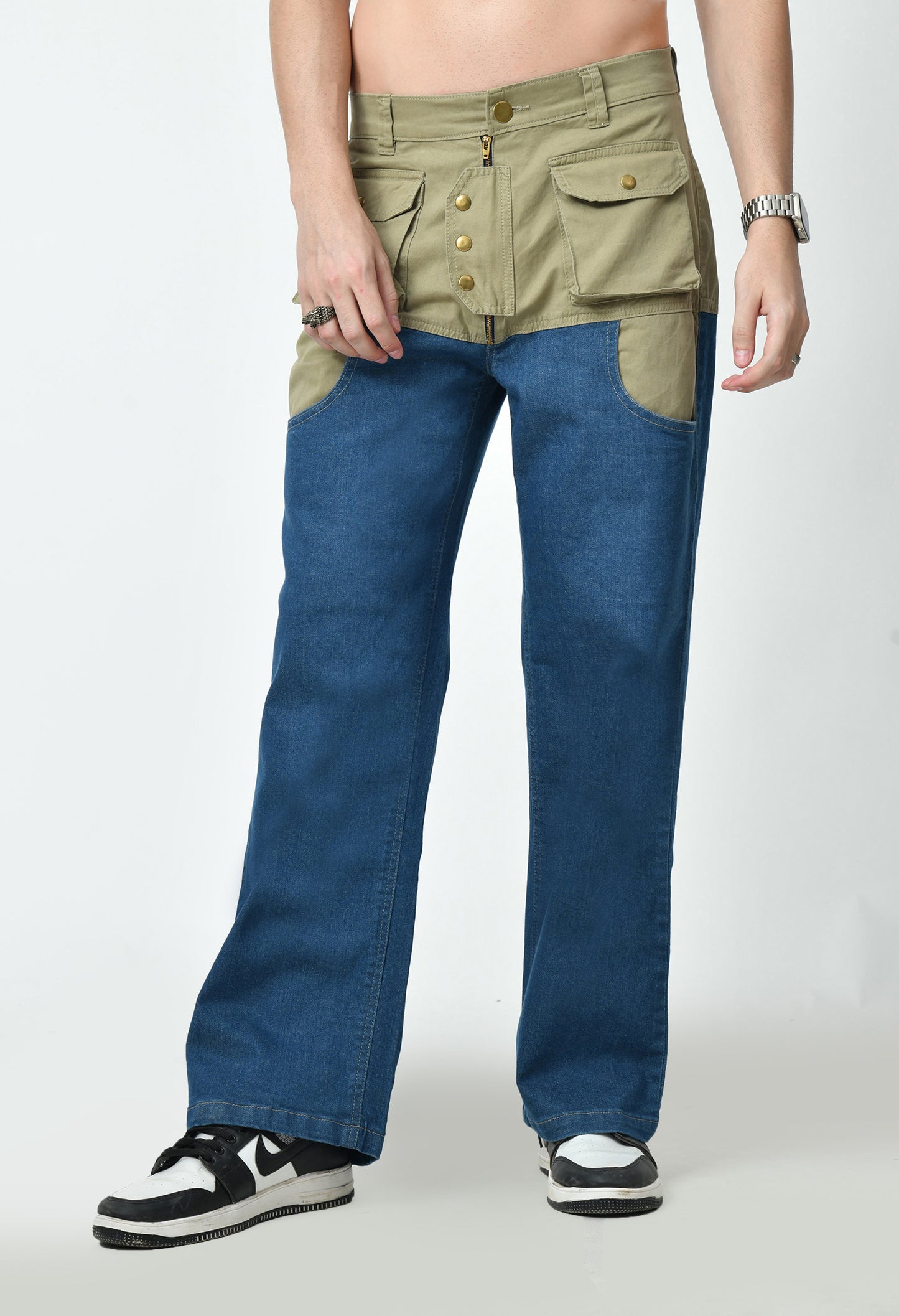 Dual Colour Carpenter Pants For Men