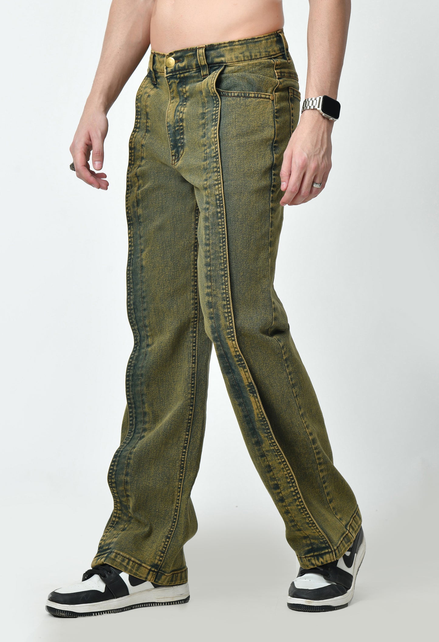 A Decade Old Vintage Pleated Denim Cargo For Men