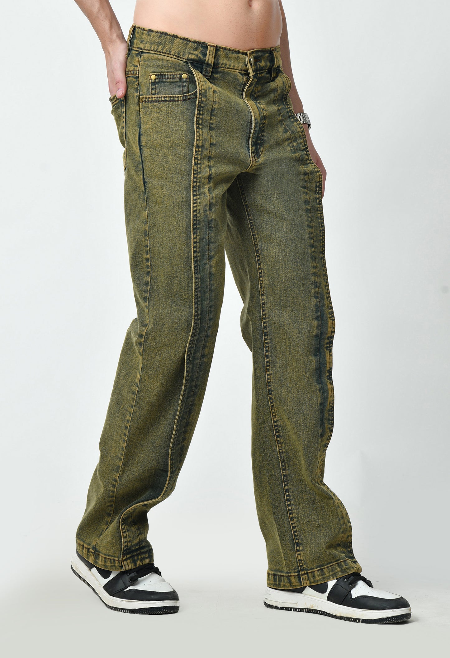 A Decade Old Vintage Pleated Denim Cargo For Men