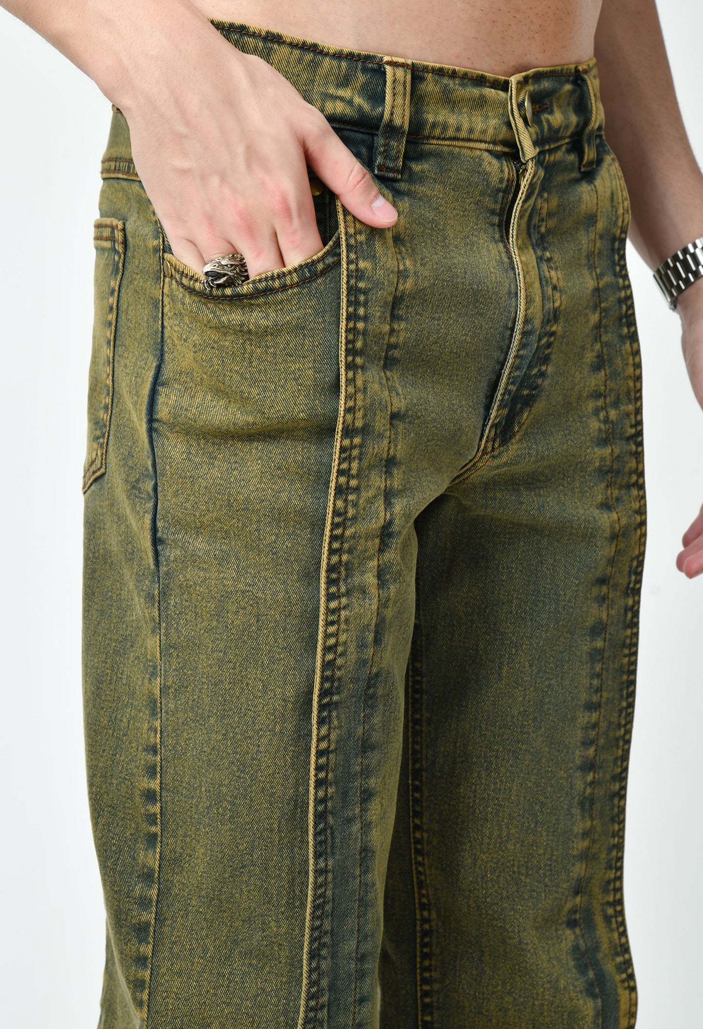 A Decade Old Vintage Pleated Denim Cargo For Men