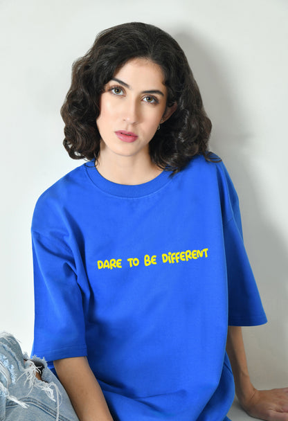 Dare To Be Different Royal Blue Women Oversized T-Shirt