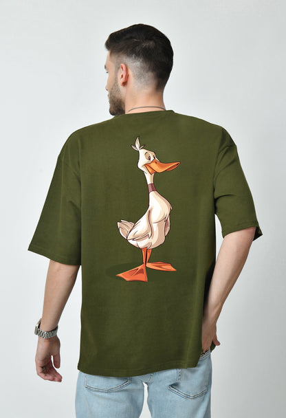 Duck You Olive Men's Oversized T-Shirt