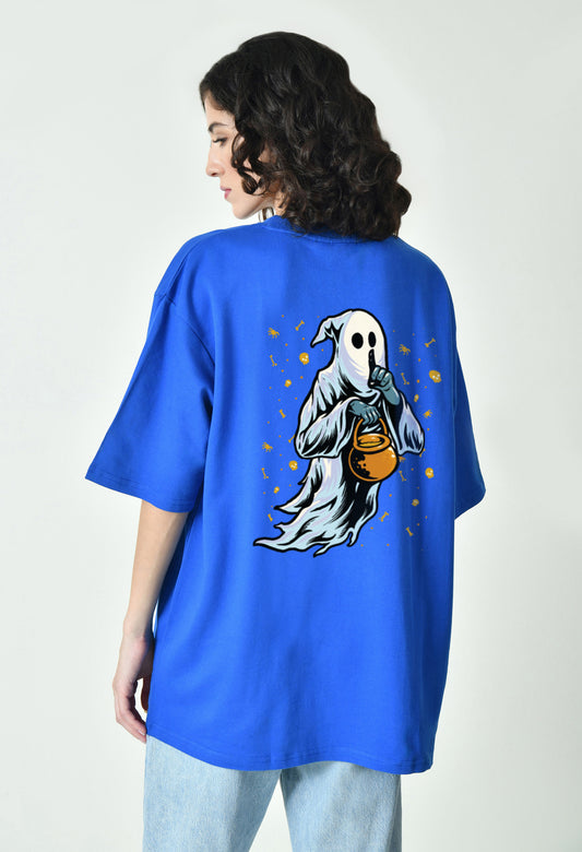 Ghost Dreams Royal Blue Women Oversized T-Shirt