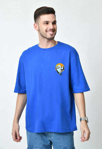 Ghost Dreams Royal Blue Men's Oversized T-Shirt