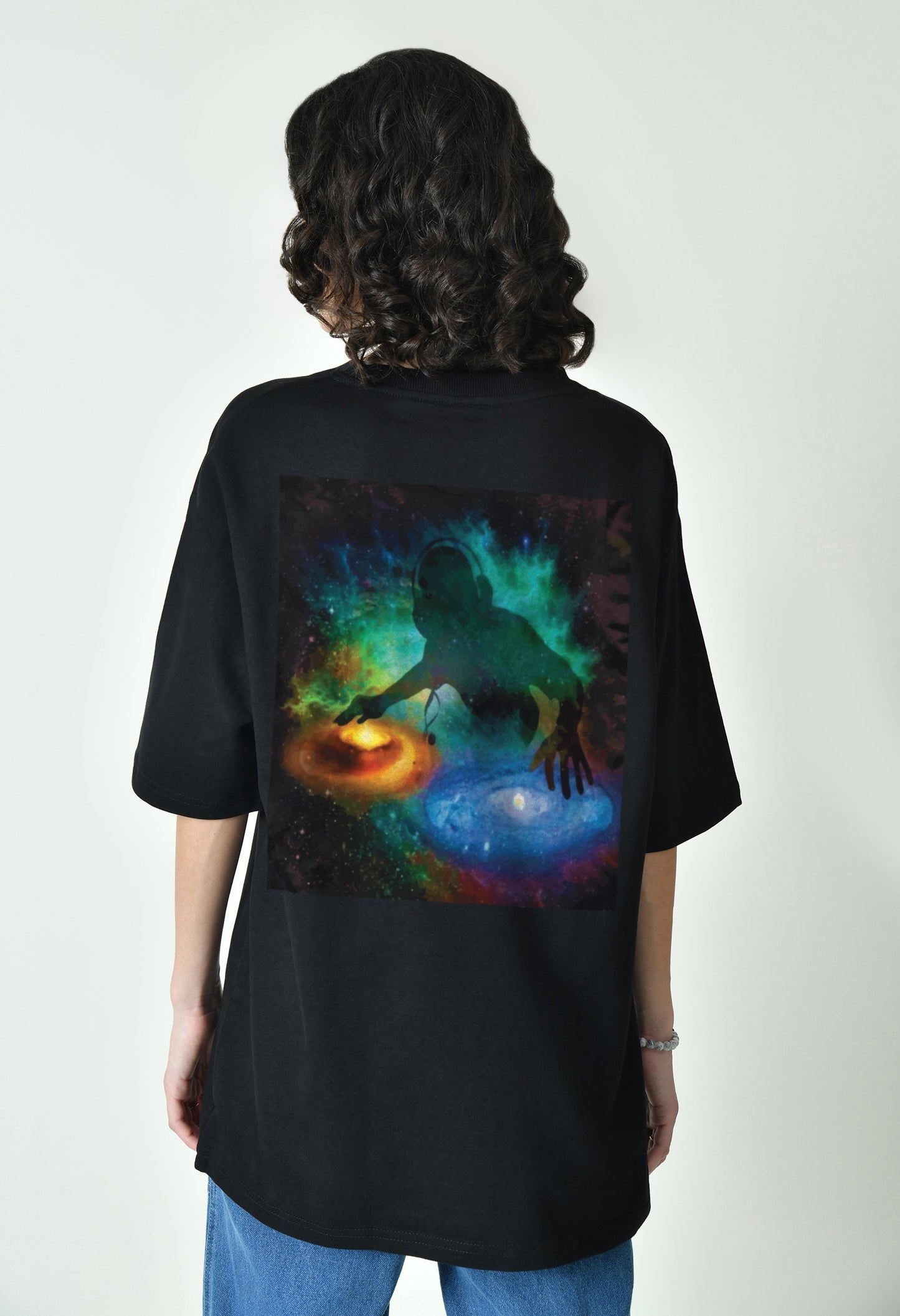 God Is A DJ Black Women Oversized T-Shirt