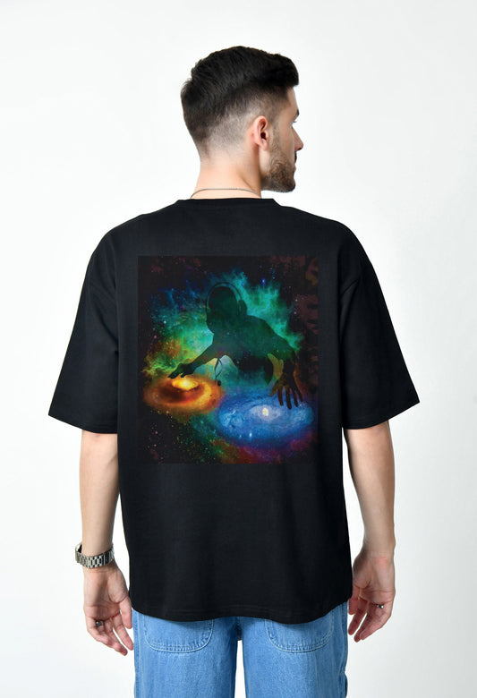 God Is A DJ Black Men's Oversized T-Shirt