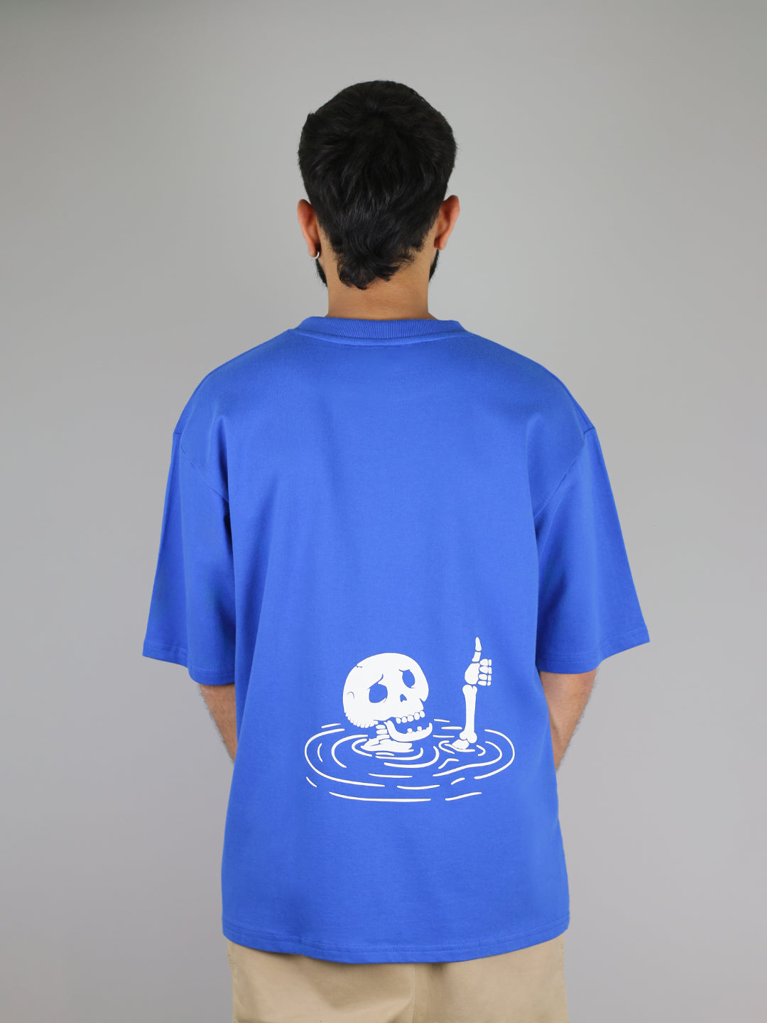 Hang In There Glow In Dark Blue Unisex Oversized T-Shirt