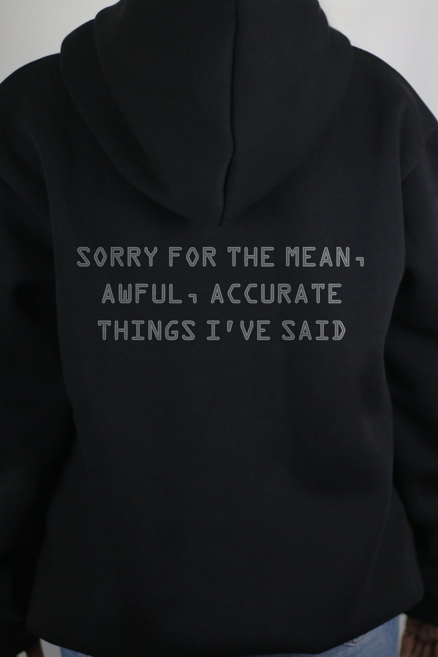 Sorry For The Mean Stuff Black Women's Hoodie By Eksdee