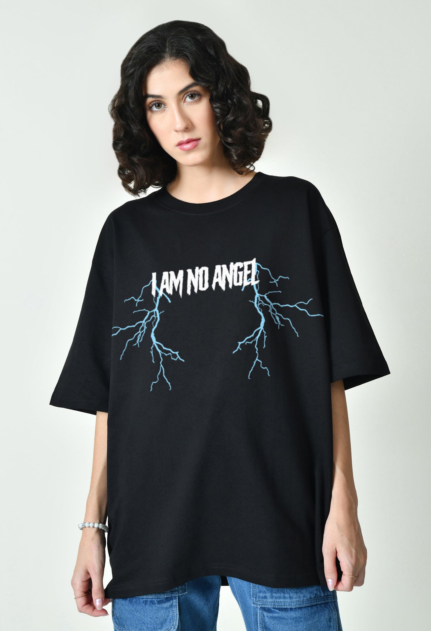 I Am No Angel Black Women Oversized T-Shirt