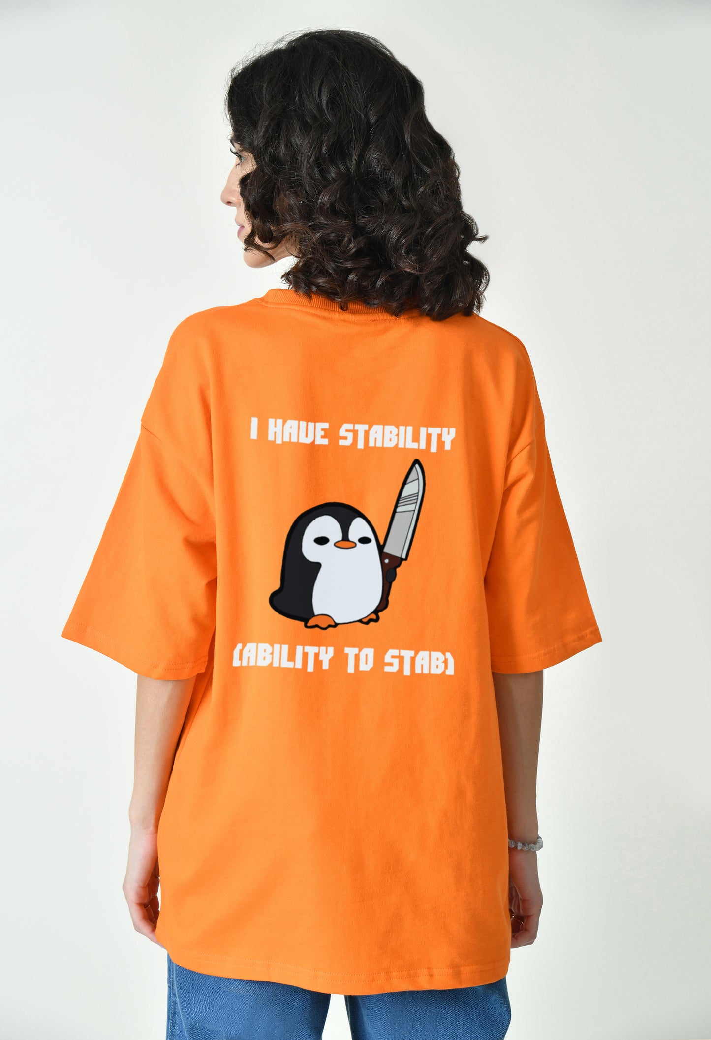 I Have (Stab)ility Orange Women Oversized T-Shirt