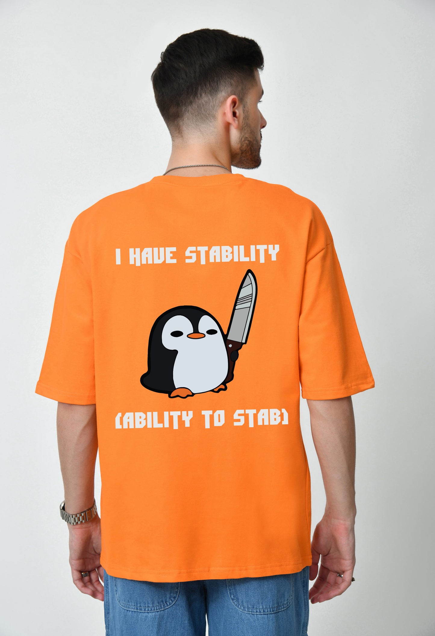 I Have (Stab)ility Orange Men's Oversized T-Shirt