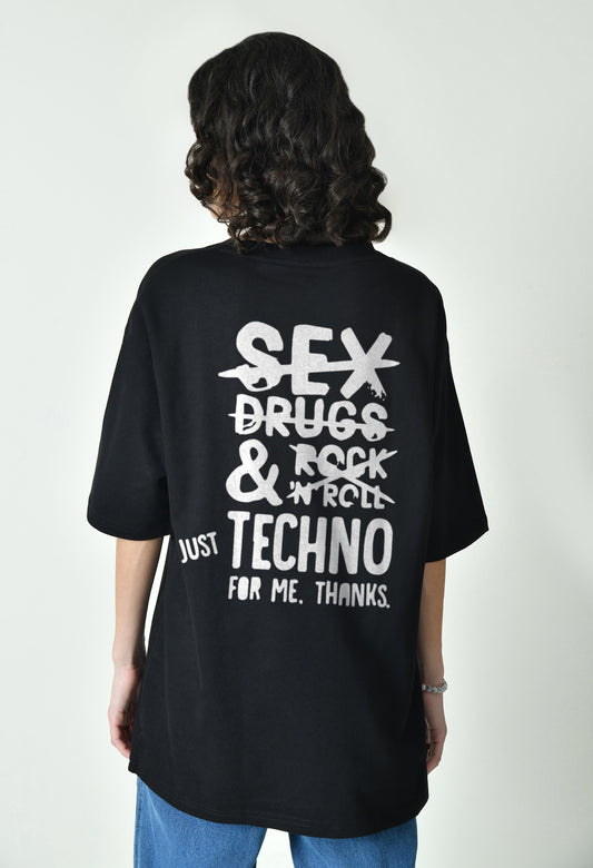 I Need Techno Black Women Oversized T-Shirt