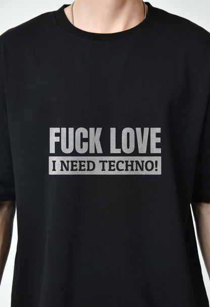 I Need Techno Black Men's Oversized T-Shirt