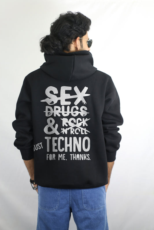 I Need Techno Black Men's Hoodie By Eksdee