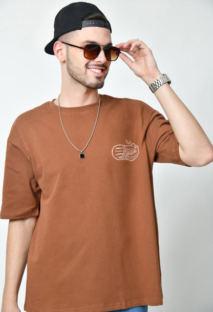 Instant Human Brown Men's Oversized T-Shirt