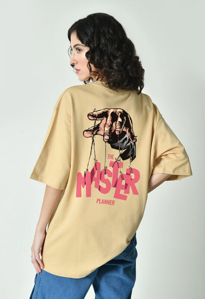 Millionaire In Progress Beige Women Oversized T-Shirt