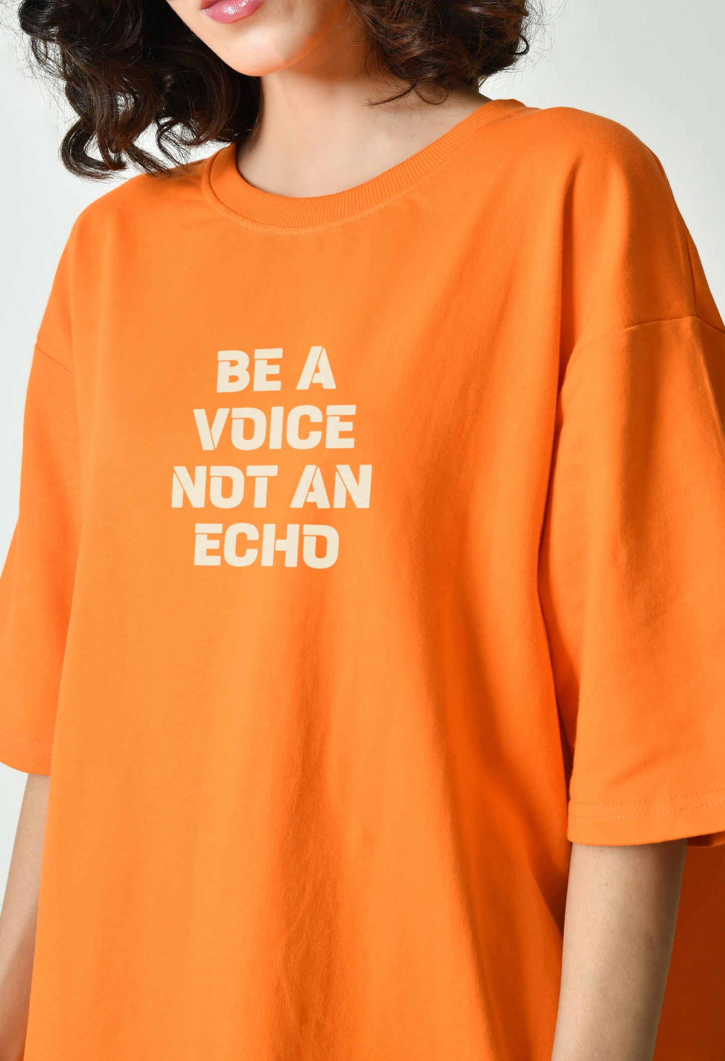 Music Speaks Orange Women Oversized T-Shirt