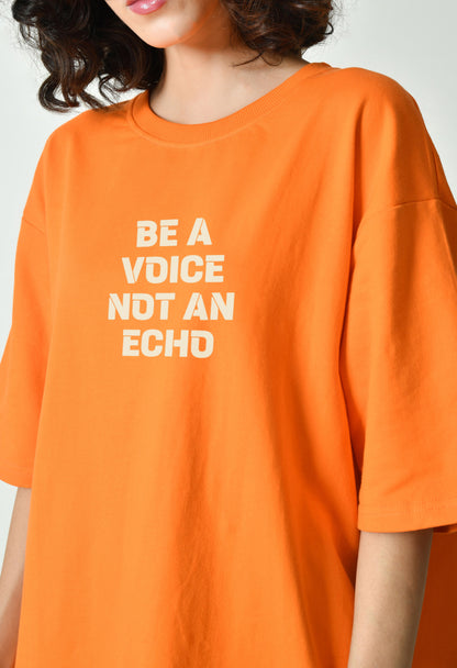 Music Speaks Orange Women Oversized T-Shirt