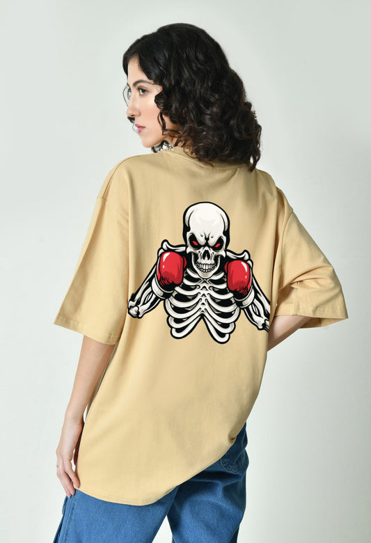 Non Stop Beige Women Oversized T-Shirt