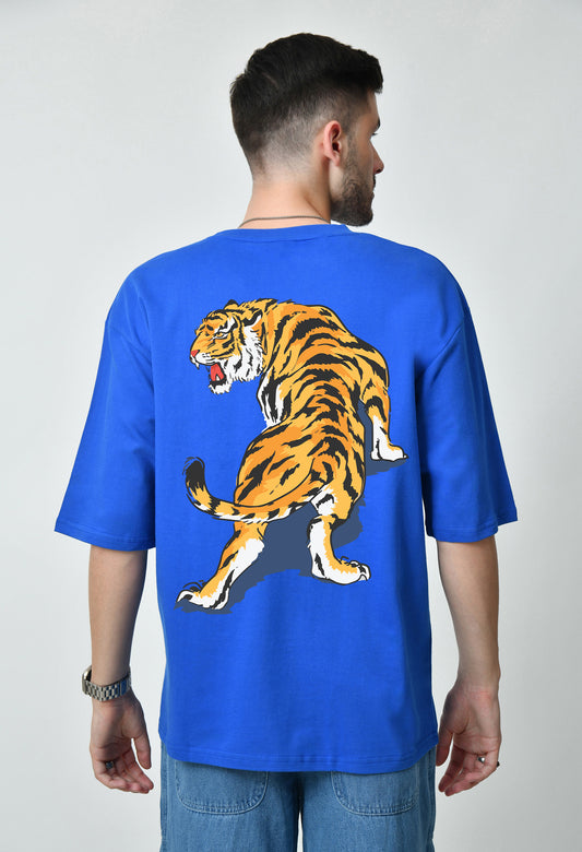 Obstacles Are The Challenges Royal Blue Men's Oversized T-Shirt