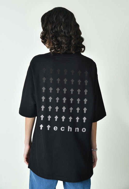 Play Techno At My Funeral Black Women Oversized T-Shirt