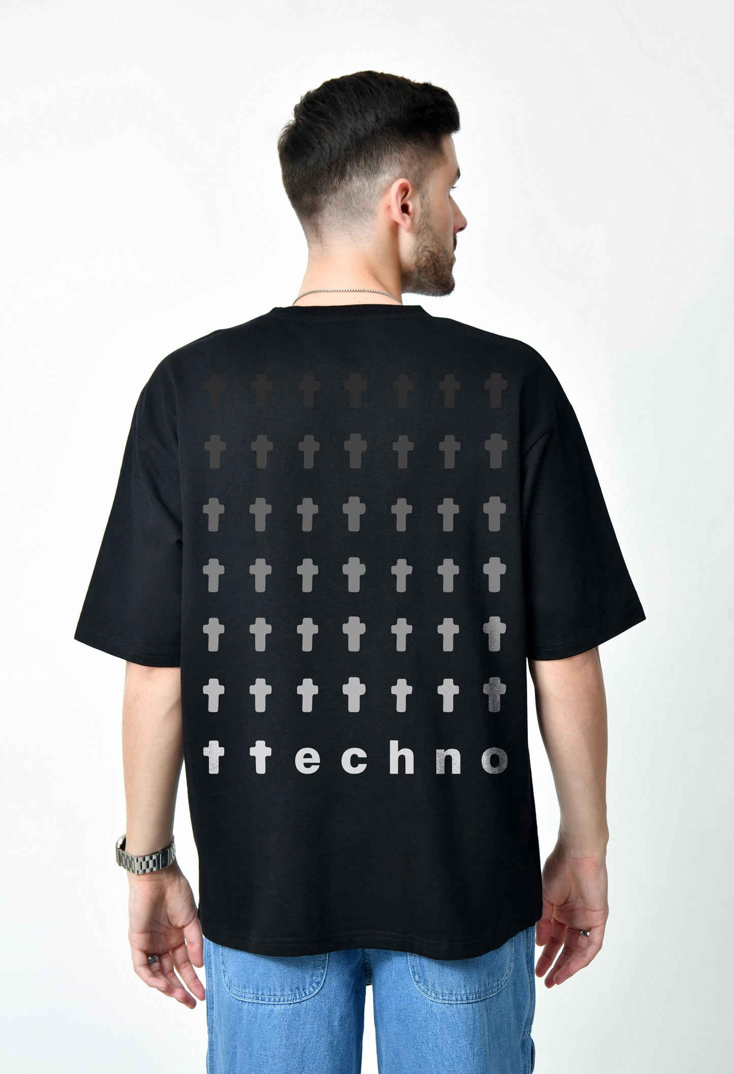 Play Techno At My Funeral Black Men's Oversized T-Shirt