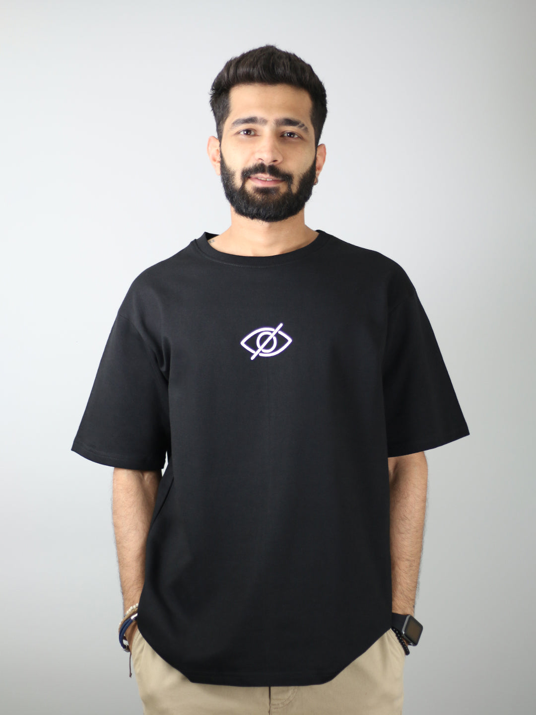 Sensitive Content Glow In Dark Black Unisex Oversized T-Shirt