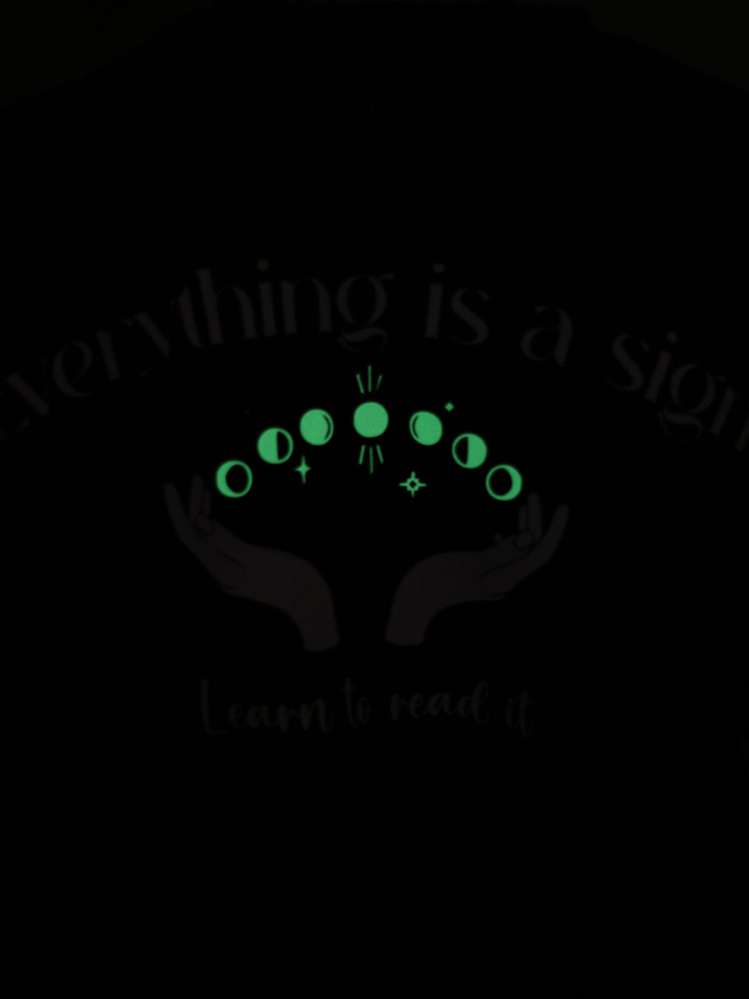 Everything Is A Sign Glow In Dark Burgundy Unisex Oversized T-Shirt