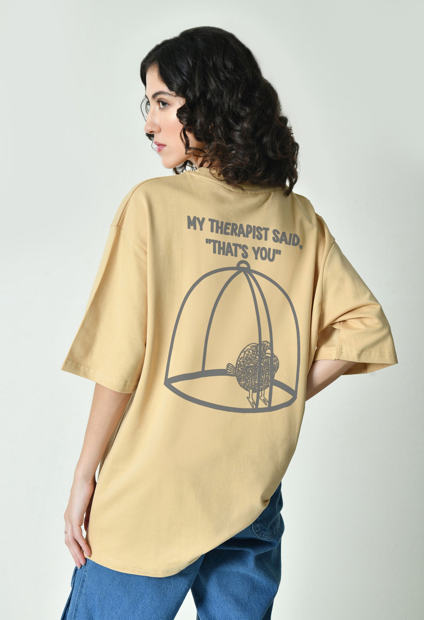 That's You Beige Women's Oversized T-Shirt