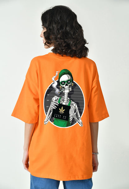 Too High To Get Caught Orange Women's Oversized T-Shirt