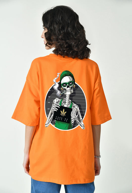 Too High To Get Caught Orange Women Oversized T-Shirt