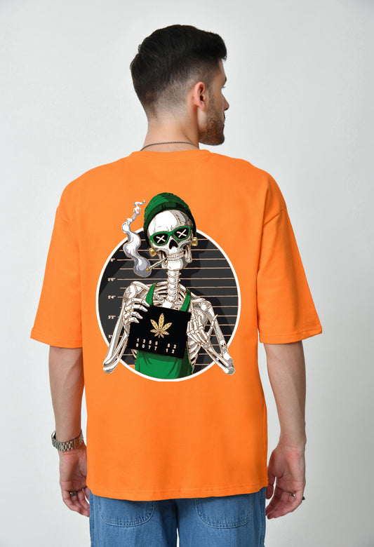 Too High To Get Caught Orange Men's Oversized T-Shirt