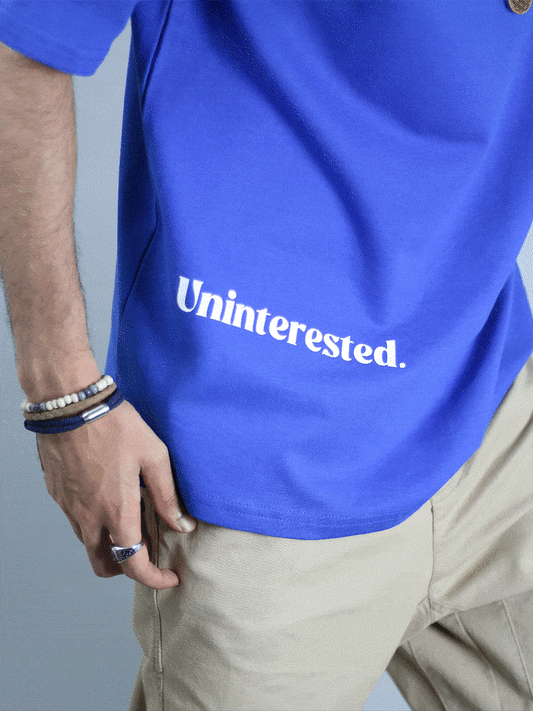 Uninterested Glow In Dark Burgundy Unisex Oversized T-Shirt