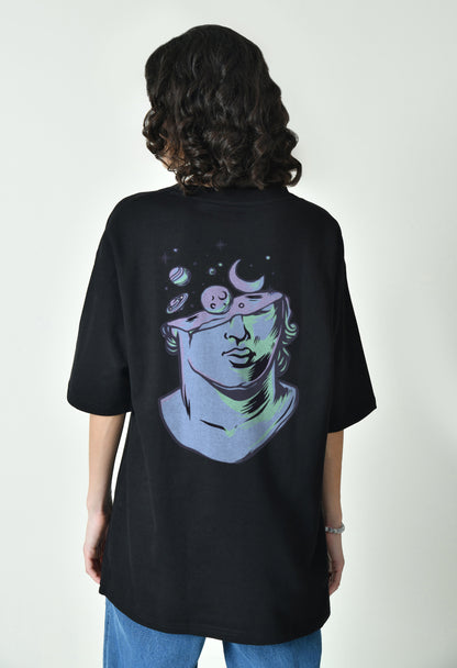 Universe Inside My Head Black Women Oversized T-Shirt