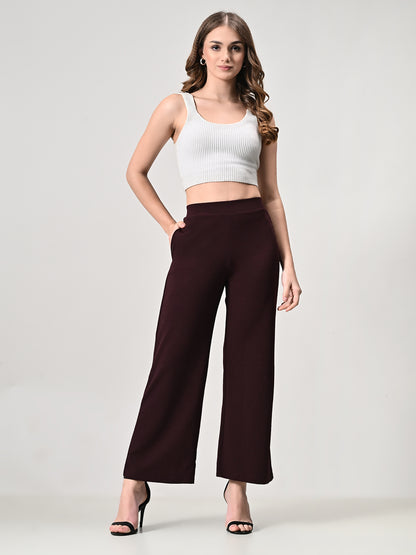 Maroon Comfort Palazzo For Women