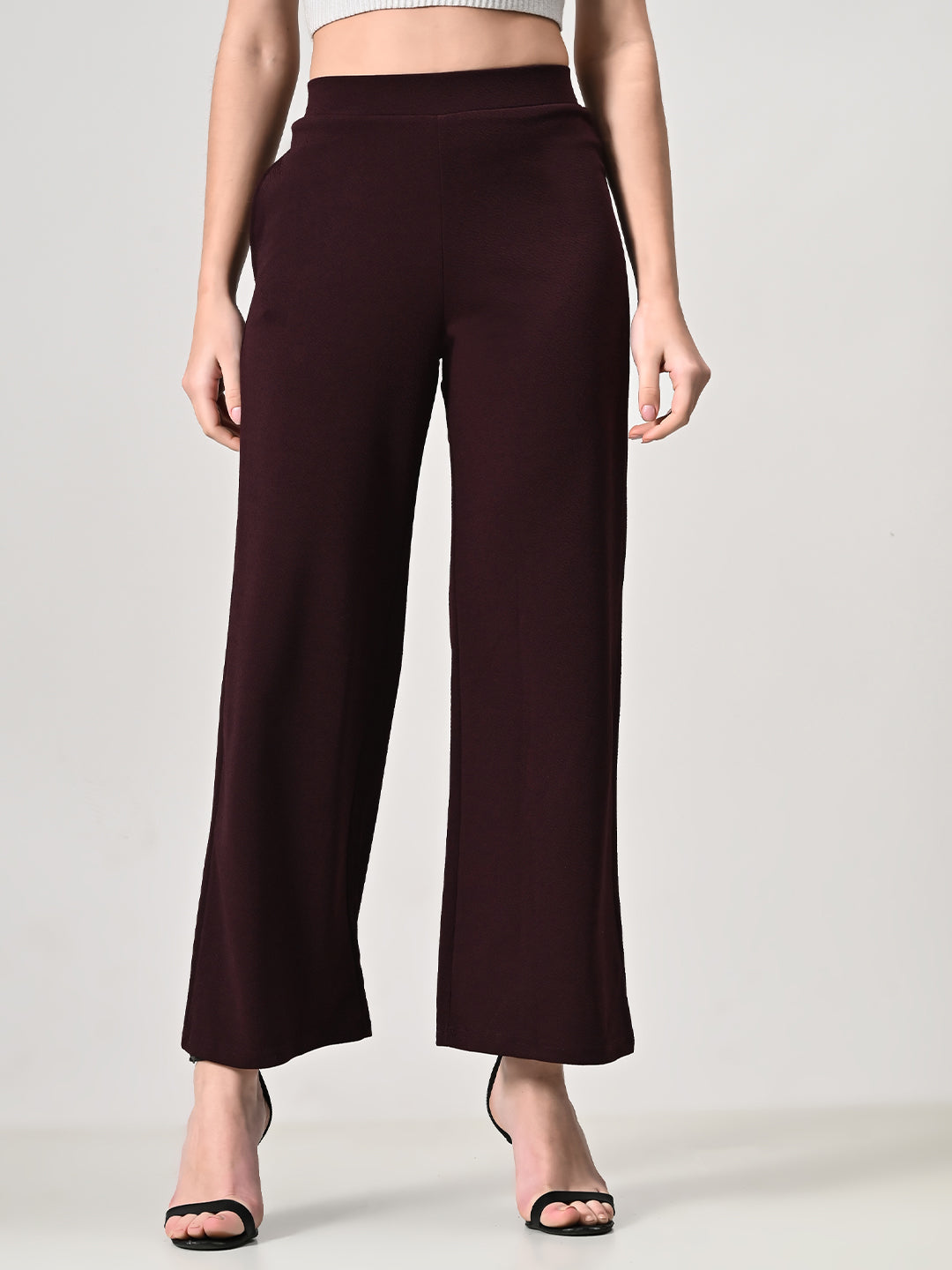 Maroon Comfort Palazzo For Women