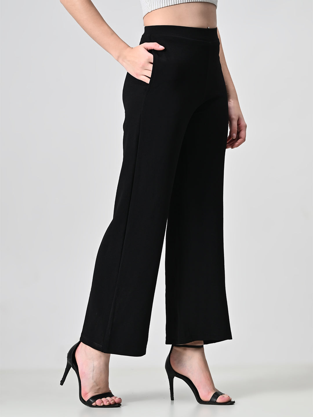 Black Comfort Palazzo For Women