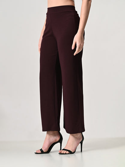 Maroon Comfort Palazzo For Women