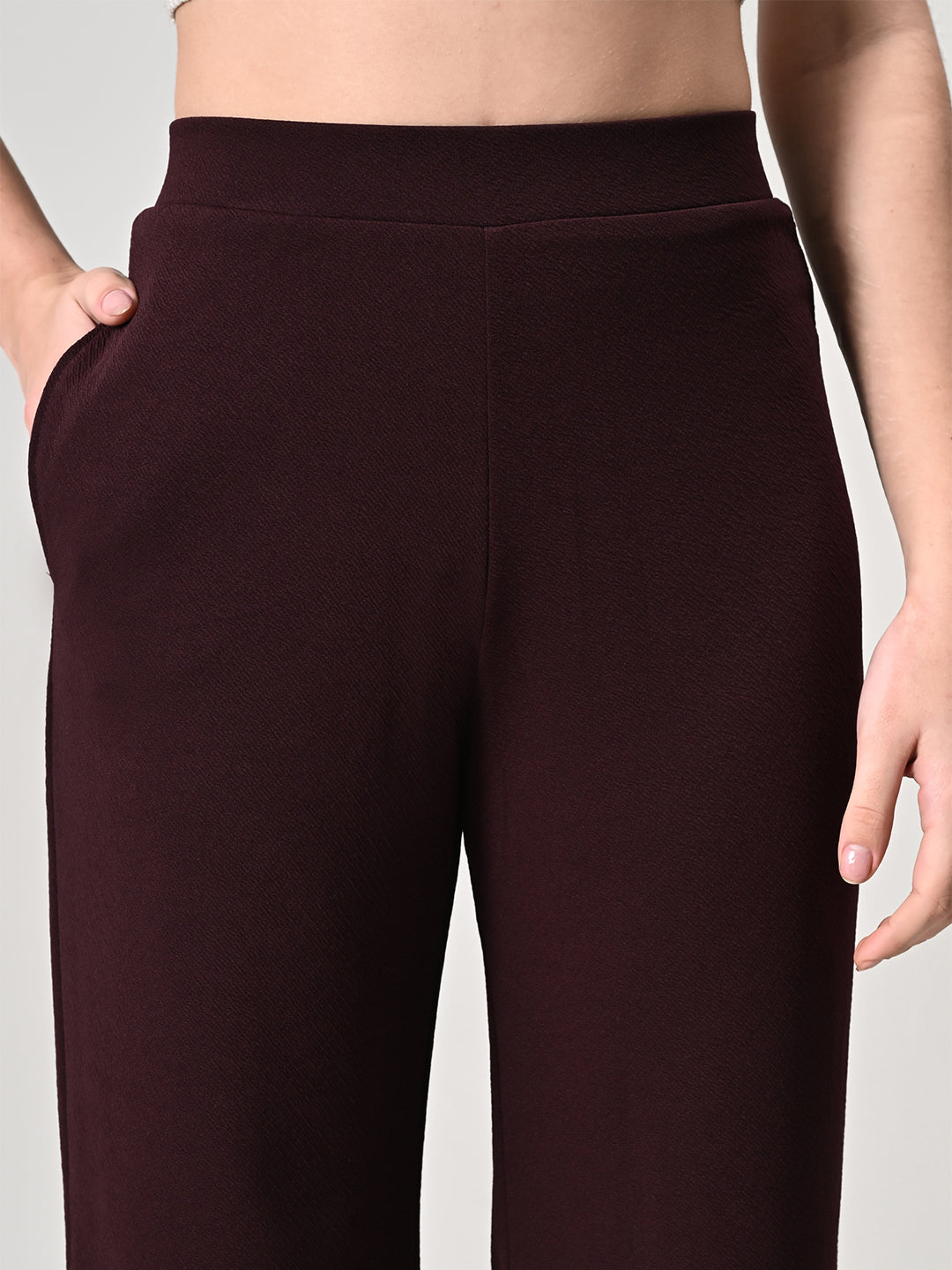 Maroon Comfort Palazzo For Women