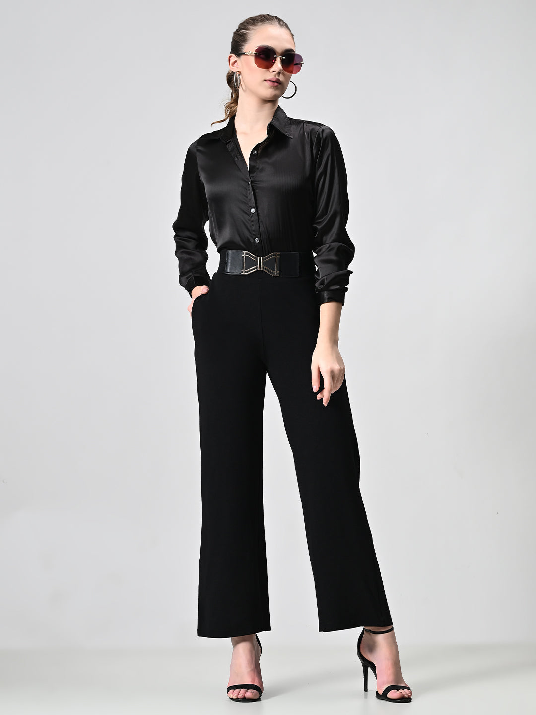 Black Comfort Palazzo For Women