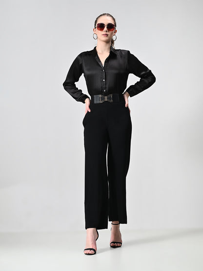 Black Comfort Palazzo For Women