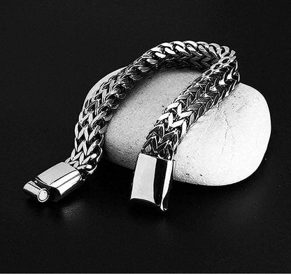 Heavy Interlock Silver Bracelet For Men