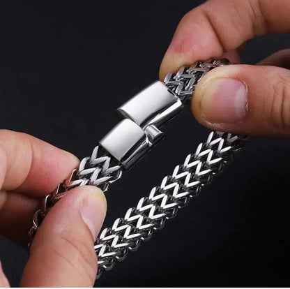 Heavy Interlock Silver Bracelet For Men